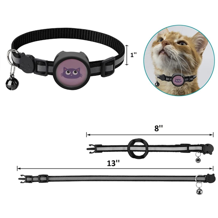 Pet Reflective Collar with Bell for AirTag(Red) Pet Reflective Collar with Bell for AirTag(Red)