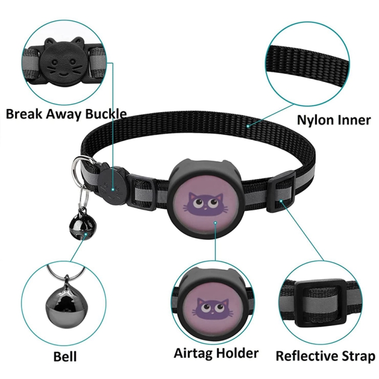 Pet Reflective Collar with Bell for AirTag(Red) Pet Reflective Collar with Bell for AirTag(Red)