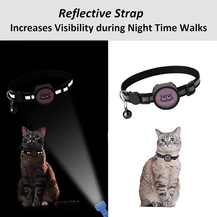 Pet Reflective Collar with Bell for AirTag(Red) Pet Reflective Collar with Bell for AirTag(Red)