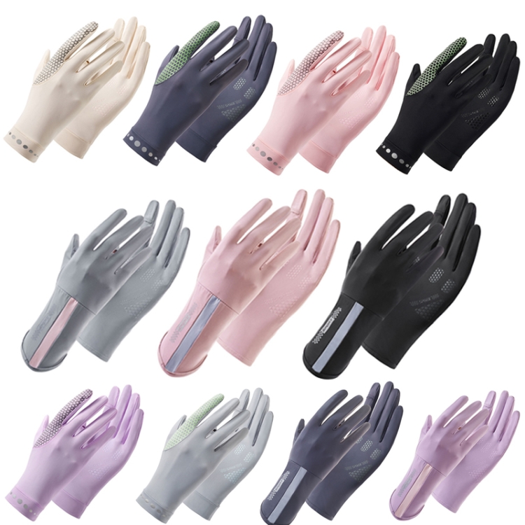 1 Pair XC-14 Riding Driving Sunscreen Anti-UV Fingerless Ice Silk Gloves,  Style: Honeycomb (Gray)