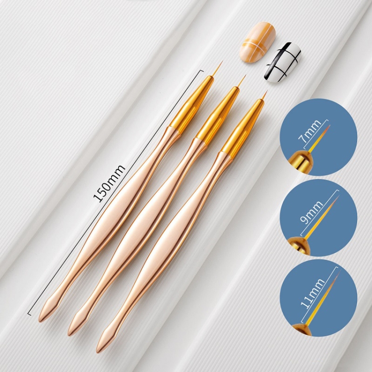 2 paquetes de lápiz de uñas para terapia de luz de cristal, color: 3 unidades/juego de oro rosa. - 1