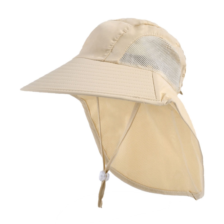 8062 Women Summer Neck Protection Sunscreen Hat Large Brim Fisherman  Hat(Khaki)