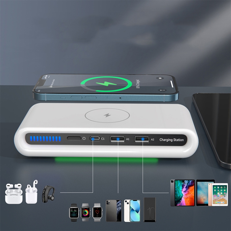 N67 15W Wireless Charger+1 Type-C+2 Type-A Port Charger with Atmosphere Lights Without Plug N67 15W Wireless Charger+1 Type-C+2 Type-A Port Charger with Atmosphere Lights Without Plug