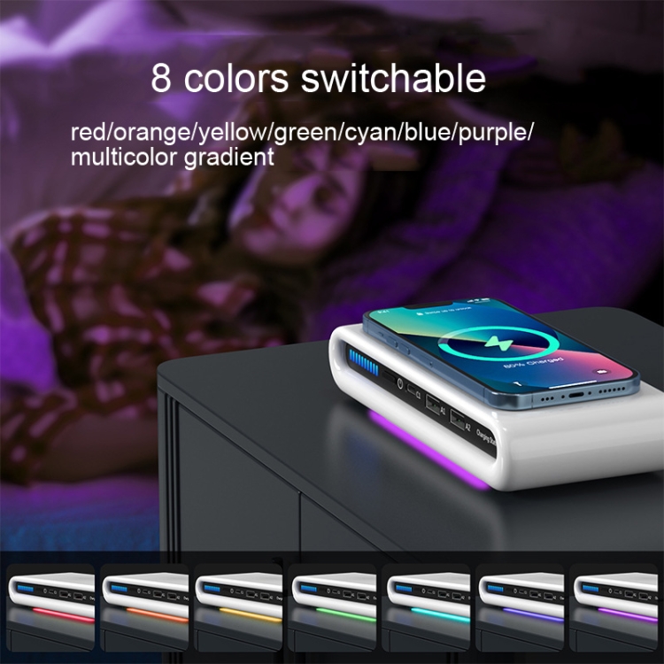 N67 15W Wireless Charger+1 Type-C+2 Type-A Port Charger with Atmosphere Lights Without Plug N67 15W Wireless Charger+1 Type-C+2 Type-A Port Charger with Atmosphere Lights Without Plug