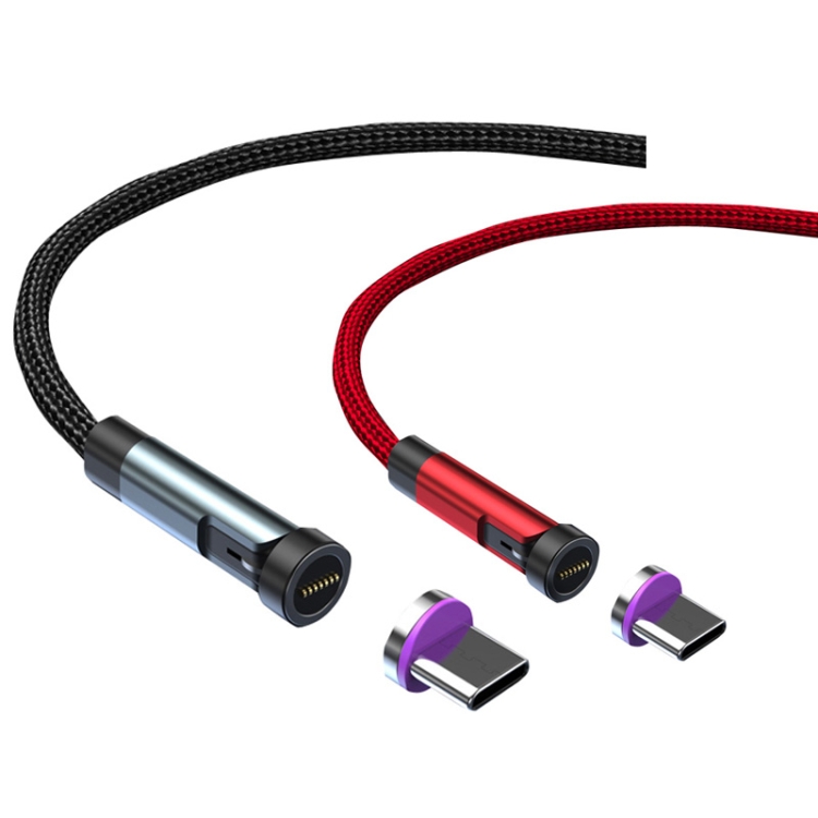 Cable de datos de carga rápida magnético giratorio CC57, estilo: 1 m + cabezal  tipo C / USB-C (negro)