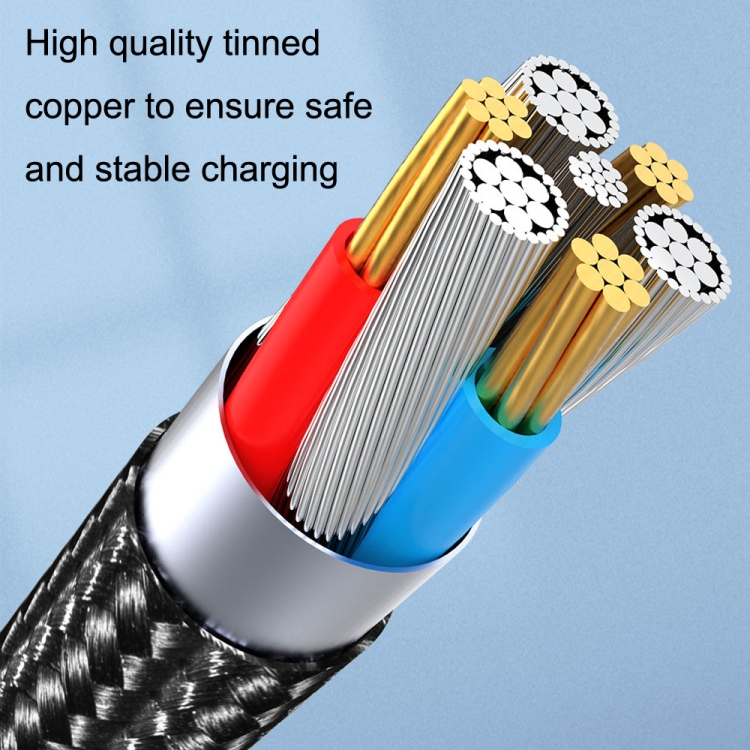 Cable de datos de carga rápida magnético giratorio CC57, estilo: 1 m + cabezal  tipo C / USB-C (negro)