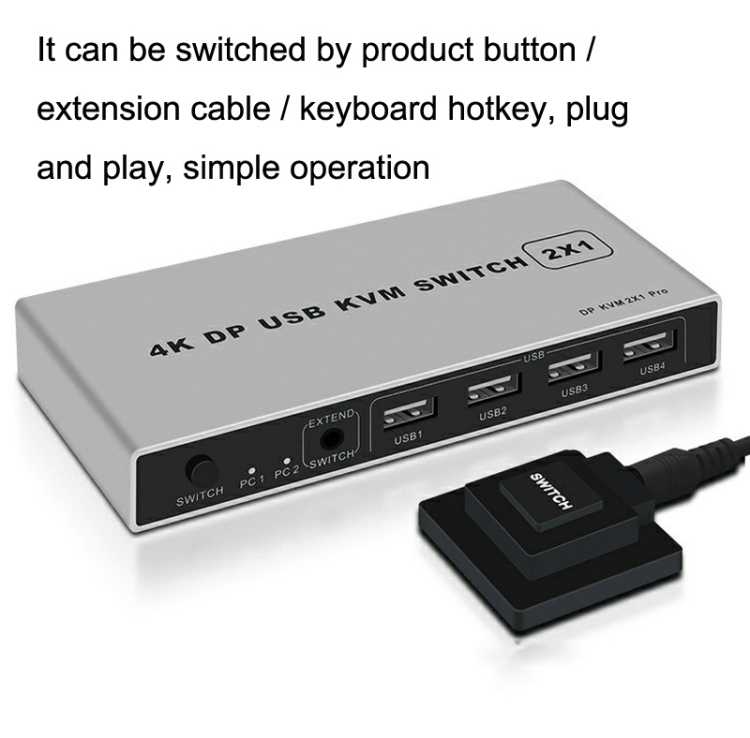 4K KYSW59 60HZ DP USB KVM Switch 2-en-1 Dispositivo para compartir computadora - B1