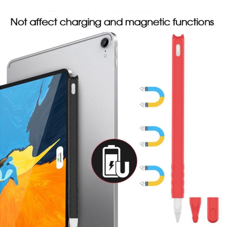 2 PCS Cartoon Touch Silicone Pen Case para Apple Pencil 2 (Azul cielo) - B2