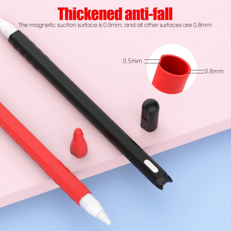 2 PCS Cartoon Touch Silicone Pen Case para Apple Pencil 2 (Azul cielo) - B4