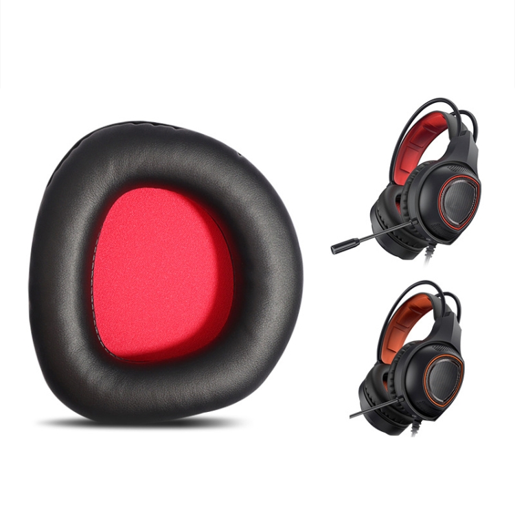 2 PCS Slow Rebound Sponge Headphone Cover Cushion For DAREU EH712/EH715(Black Red Net) 2 PCS Slow Rebound Sponge Headphone Cover Cushion For DAREU EH712/EH715(Black Red Net)