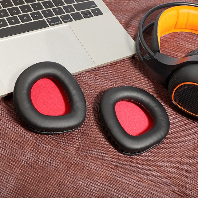 2 PCS Slow Rebound Sponge Headphone Cover Cushion For DAREU EH712/EH715(Black Red Net) 2 PCS Slow Rebound Sponge Headphone Cover Cushion For DAREU EH712/EH715(Black Red Net)