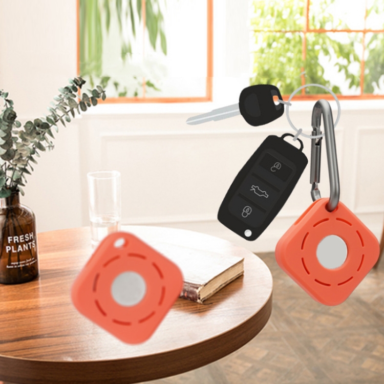 Tracker Anti-Lost Silicone Case For Airtag, Color: Red+Lanyard+Key Ring Tracker Anti-Lost Silicone Case For Airtag, Color: Red+Lanyard+Key Ring
