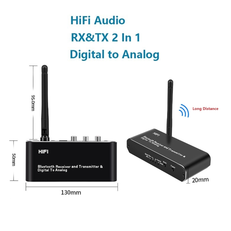D09 2 In 1 AUX Wireless Bluetooth Receiver RCA Fiber Coaxial Bluetooth Transmitter D09 2 In 1 AUX Wireless Bluetooth Receiver RCA Fiber Coaxial Bluetooth Transmitter