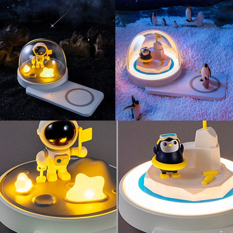 Decorative Table Lamp Wireless Fast Charging Smart Bluetooth Music Light, Style: Basic Model(Penguin)