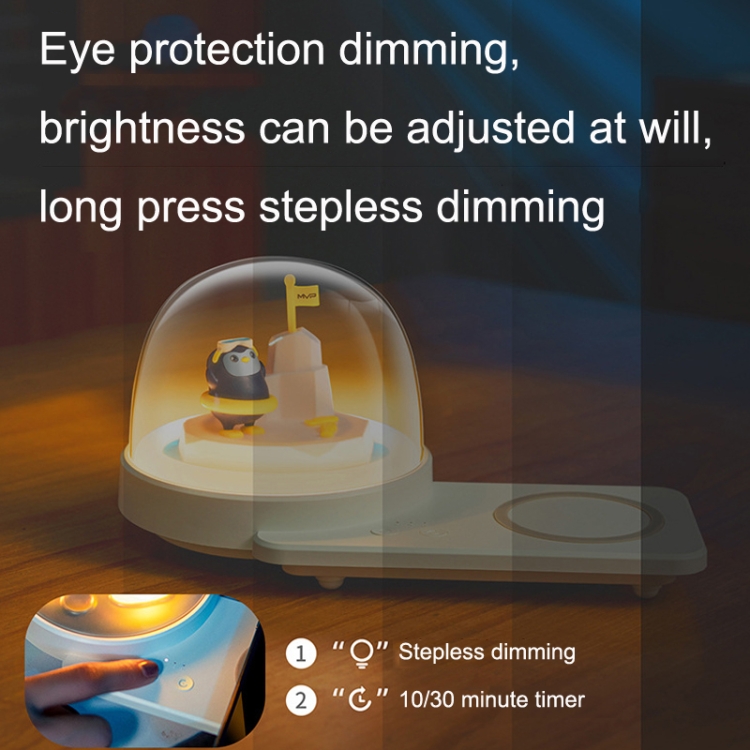 Decorative Table Lamp Wireless Fast Charging Smart Bluetooth Music Light, Style: Basic Model(Penguin)
