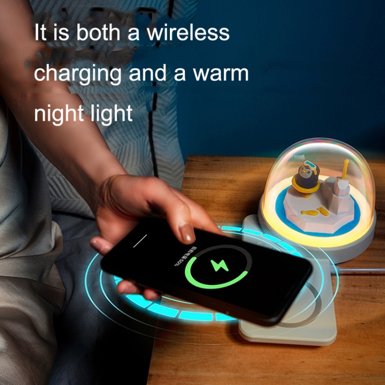 Decorative Table Lamp Wireless Fast Charging Smart Bluetooth Music Light, Style: Basic Model(Penguin)