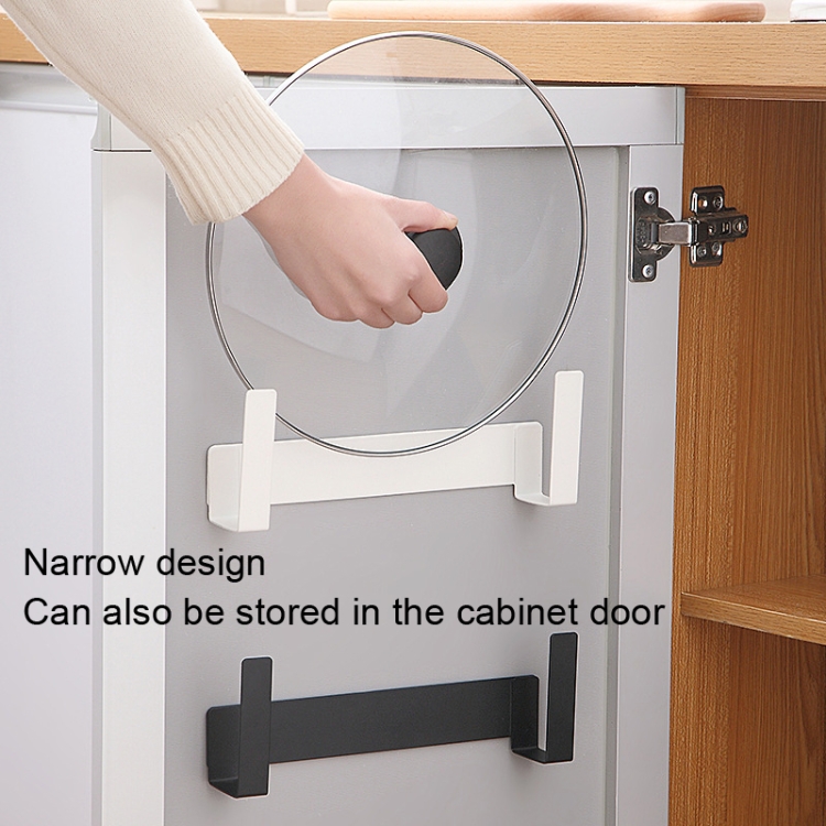 Wall-Mounted Carbon Steel Integrated Pot Lid Holder Kitchen Cutting Board  Rack(White)