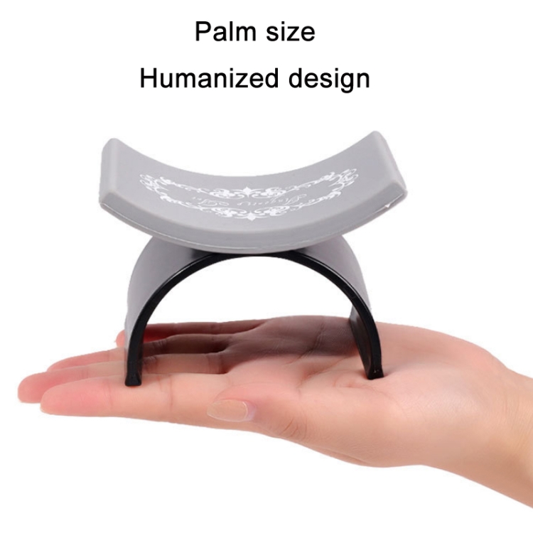 Almohada de mano de silicona en forma de U desmontable portátil para uñas, color: negro - B3