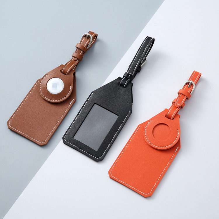 PU Anti-Lost Luggage Tag Tracker Cover for AirTag(Brown) PU Anti-Lost Luggage Tag Tracker Cover for AirTag(Brown)