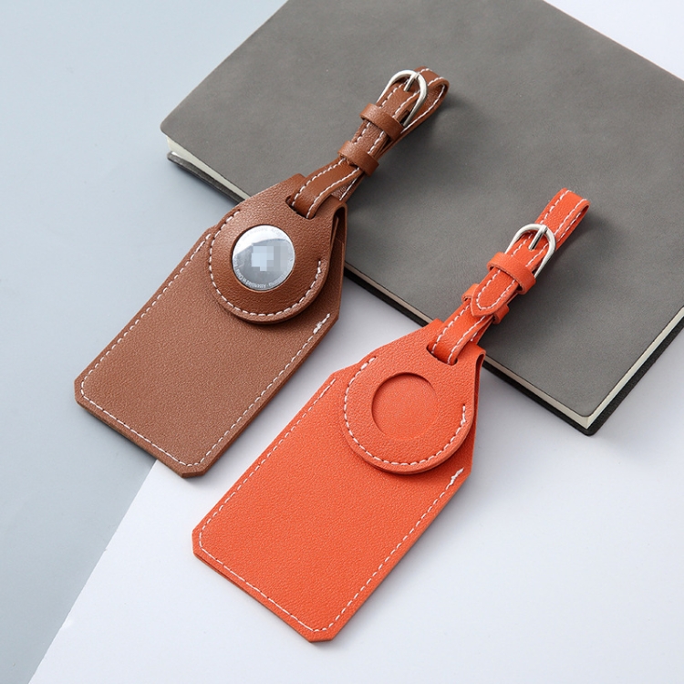PU Anti-Lost Luggage Tag Tracker Cover for AirTag(Brown) PU Anti-Lost Luggage Tag Tracker Cover for AirTag(Brown)
