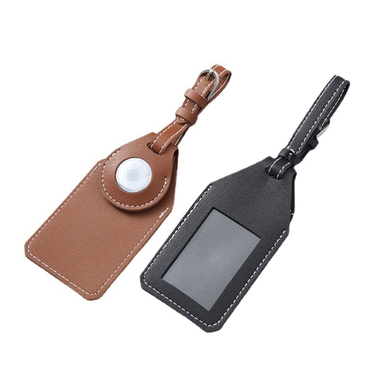 PU Anti-Lost Luggage Tag Tracker Cover for AirTag(Brown) PU Anti-Lost Luggage Tag Tracker Cover for AirTag(Brown)