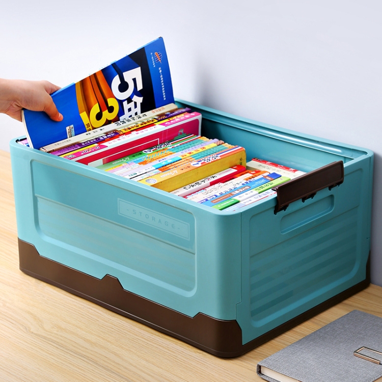 Foldable Book Box Plastic Storage Box, Color: M Mint Blue