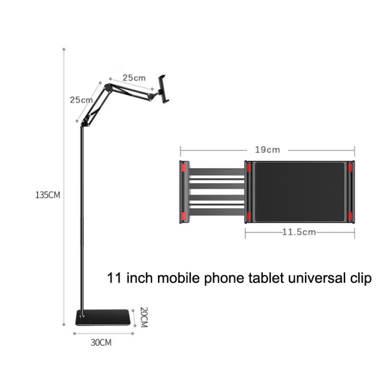 soporte de la tableta soporte del teléfono ajustable perezoso piso