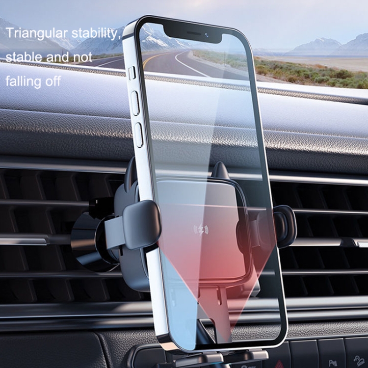 15W Fast Charge Car Air Outlet Wireless Charging Phone Holder(Black) 15W Fast Charge Car Air Outlet Wireless Charging Phone Holder(Black)