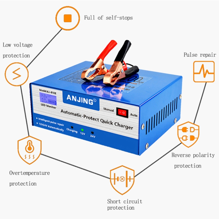 ANJING AJ618E Battery Charger Car Battery Repairer, Model AU Plug