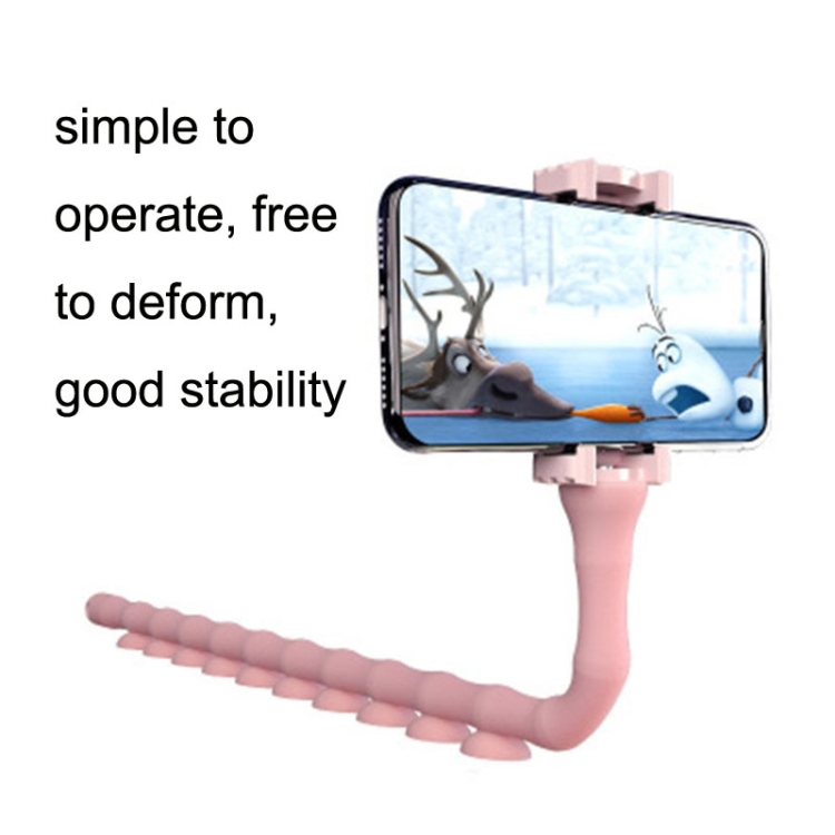 3PCS Caterpillar Mobile Phone Stand Magic Suction Cup Bedside Desktop Bracket(Red Pink)
