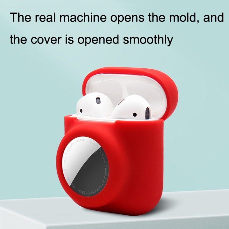 2PCS 2 In 1 Earphone Protective Case Tracker Cover For AirTag / Airpods 2(Mint Green)