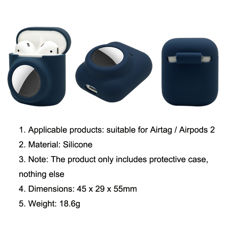 2PCS 2 In 1 Earphone Protective Case Tracker Cover For AirTag / Airpods 2(Mint Green)