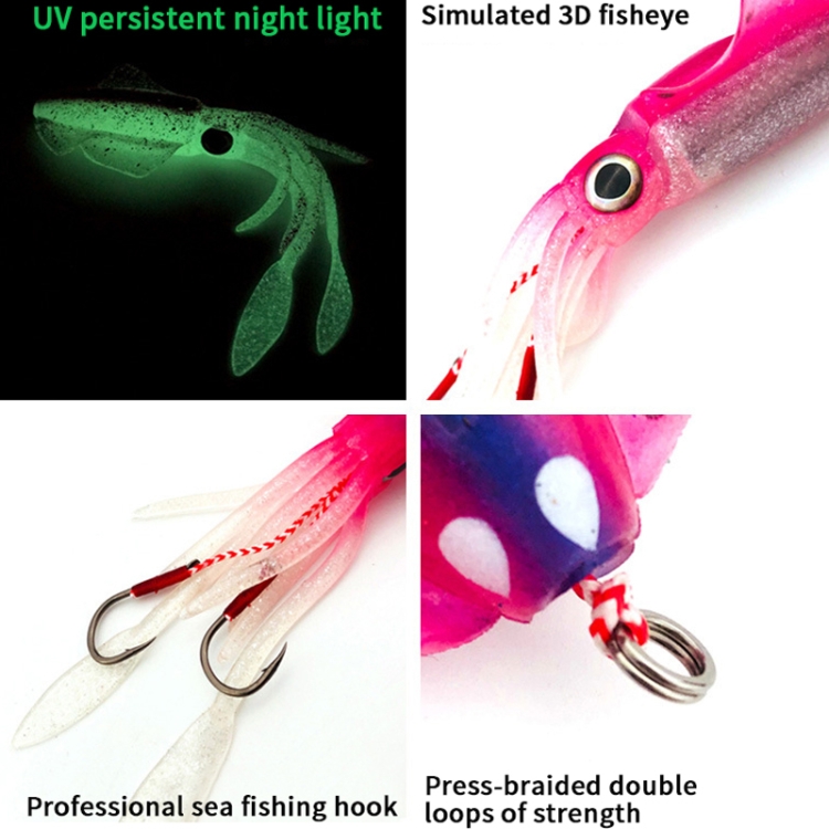 Soft Simulation Fishing Lures Night Lights Colored Bait Octopus Squid  Fishing 