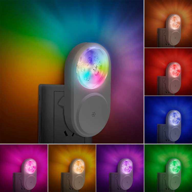 2 PCS Smart LED Light Control Night Light RGB Luce colorata per atmosfera con  luce per dormire (spina UE)