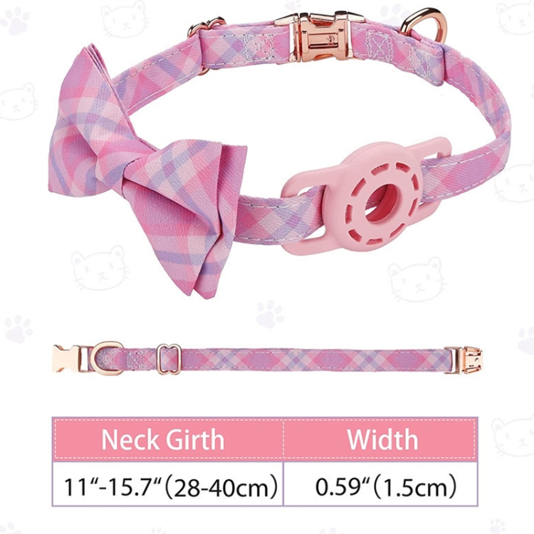 Pet Tracker Collar Insert Buckle Bow Collar For AirTag(Pink) Pet Tracker Collar Insert Buckle Bow Collar For AirTag(Pink)