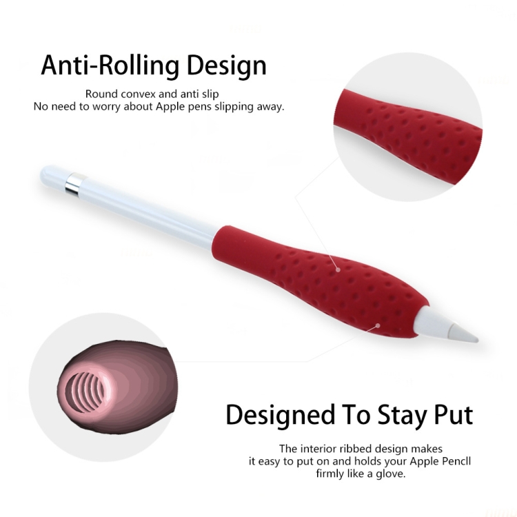 2 PCS Tablet Stylus Pencil Funda de silicona para Apple Pencil 1/2 Gen (Rojo) - 1