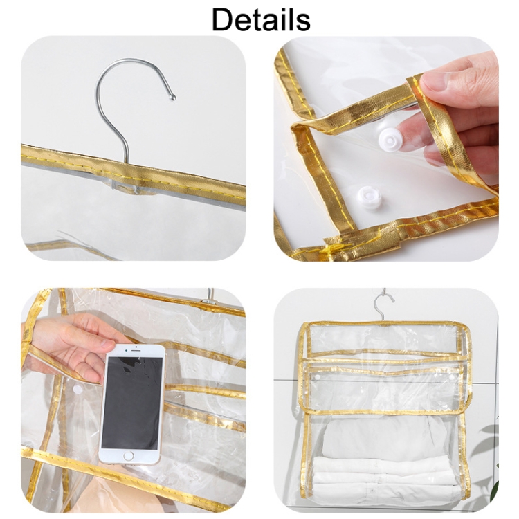 Home Wall Mounted Transparent Underwear Storage Bag, Color: Silver Edge ( Small)