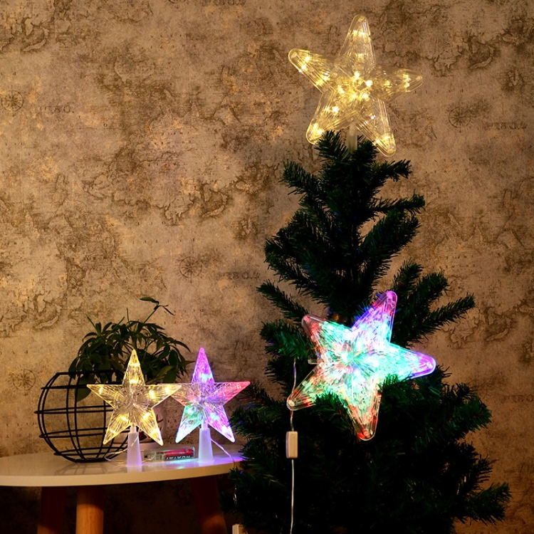 Lumière d'étoile rougeoyante LED pour sapin de Noël, taille : grand modèle  de batterie (coloré)