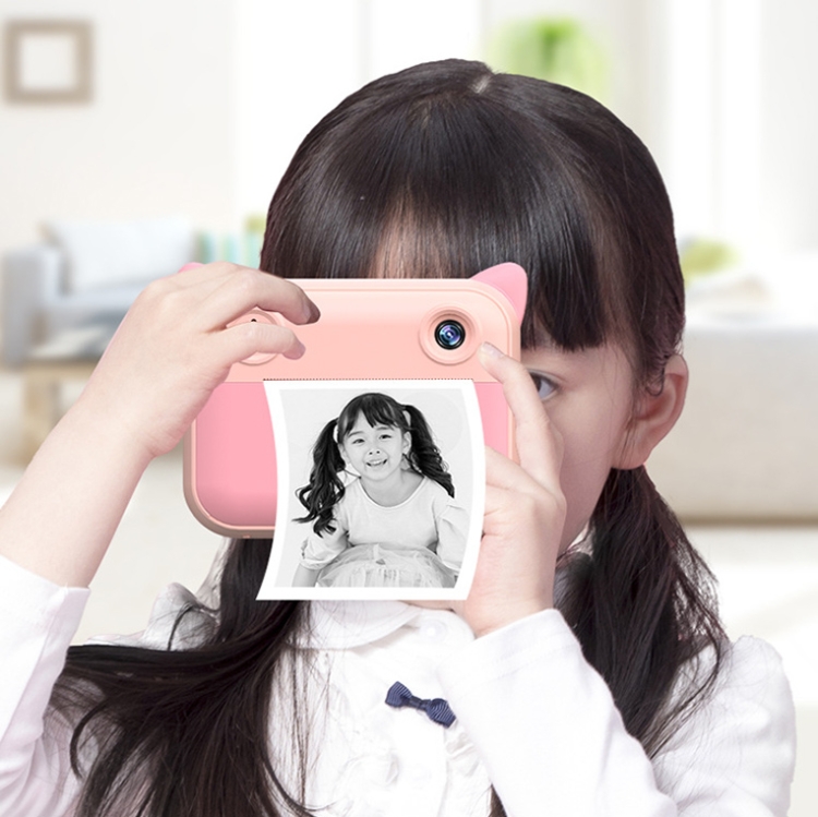 CP01 Cámara de juguete para niños con pantalla HD de 2,4 pulgadas Impresión térmica Polaroid sin tarjeta de memoria (Azul) - B5