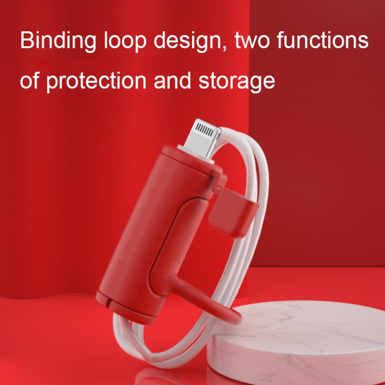 3 PCS Soft Washable Data Cable Silicone Case For Apple, Spec: USB (Red)