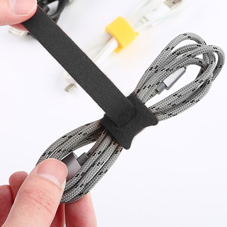 50 PCS  T-shape Self-Adhesive Data Cable Organizer Bundles 12 x 150mm Black