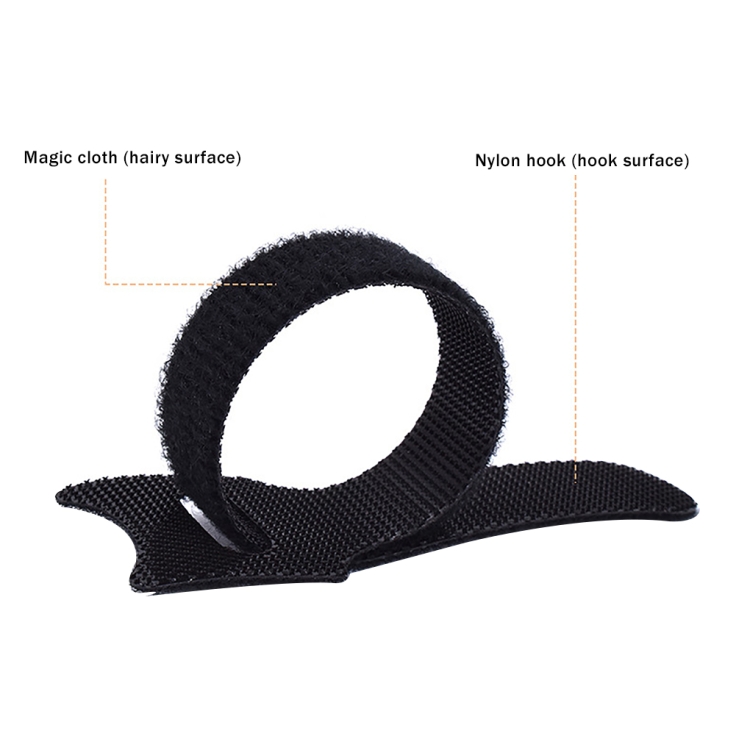 50 PCS  T-shape Self-Adhesive Data Cable Organizer Bundles 12 x 120mm Black