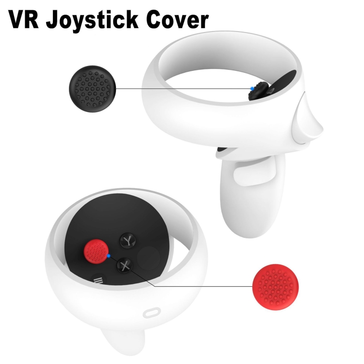 Máscara de ojo de silicona VR + cubierta protectora de lente + sombrero de joystick, para Oculus Quest 2 (negro) - B3