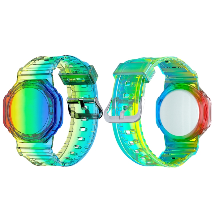 TPU Glacier Strap Child Adult GPS Finder Wristband for AirTag Tracker, Color: Transparen Black TPU Glacier Strap Child Adult GPS Finder Wristband for AirTag Tracker, Color: Transparen Black