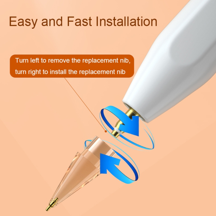 Para Apple Pencil 1/2 2 piezas Stylus Punta de aguja de repuesto transparente, Especificaciones: Redondo (púrpura) - B3