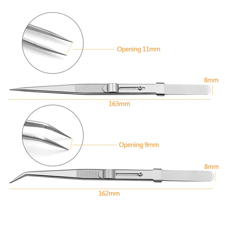 Diamond Jewellery Tweezers With Slotted Stainless Steel Tweezers ,Spec