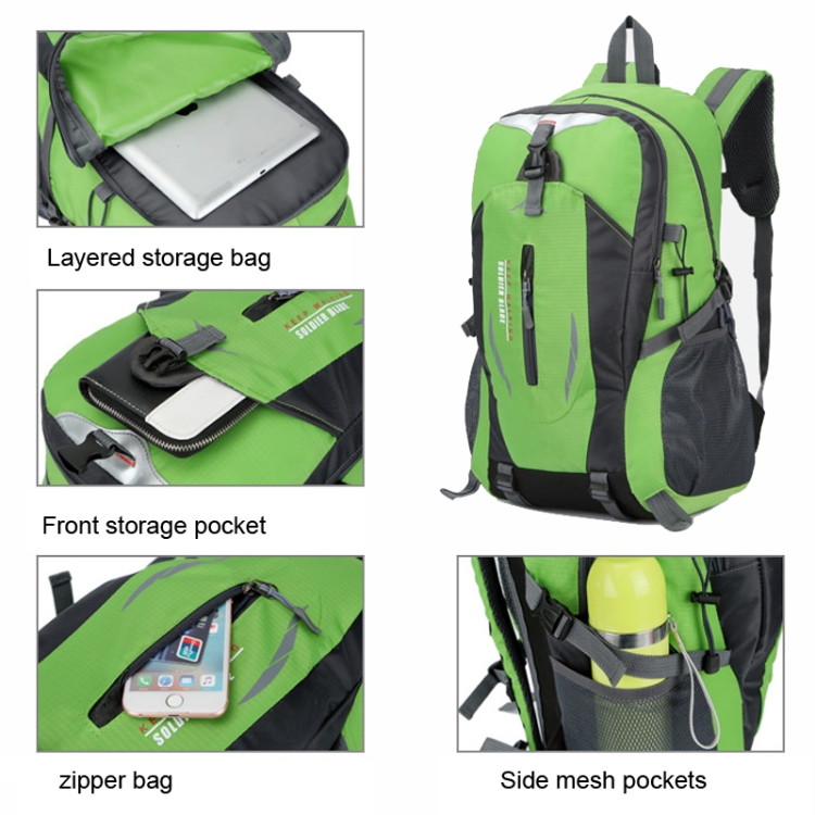 Soldier Blade 40L Nylon Waterproof Travel Backpacks Climbing Travel Bags Hiking Backpack(Red) - B3
