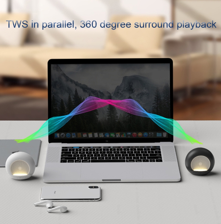 DW06 RGB Night Light BT Small Speaker Mini Subwoofer(White) DW06 RGB Night Light BT Small Speaker Mini Subwoofer(White)