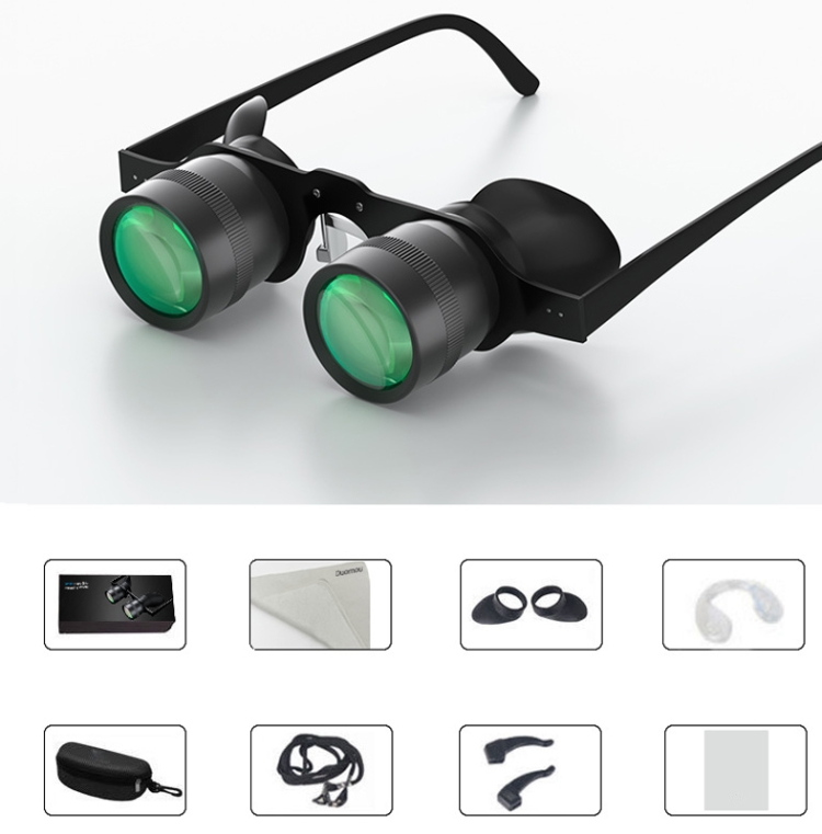 3x28 Magnifier Glasses Style Outdoor Fishing Optics Binoculars Telescope、F.AG