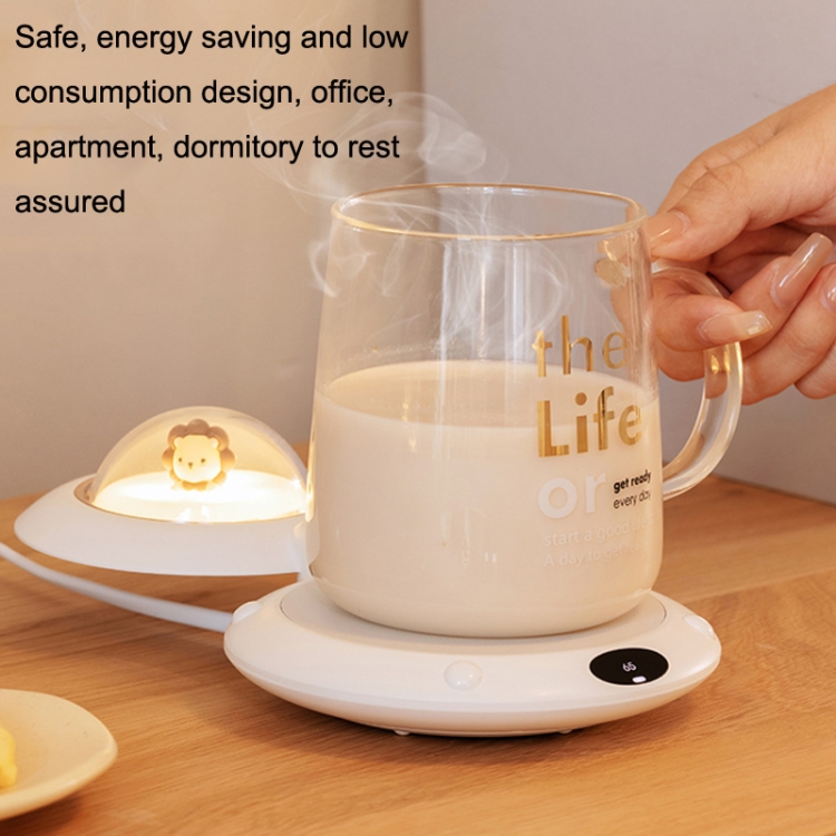 Cartoon Heated Cup Pad UFO Insulated And Constant Temperature Coaster with Night  Light, US Plug(Yellow)